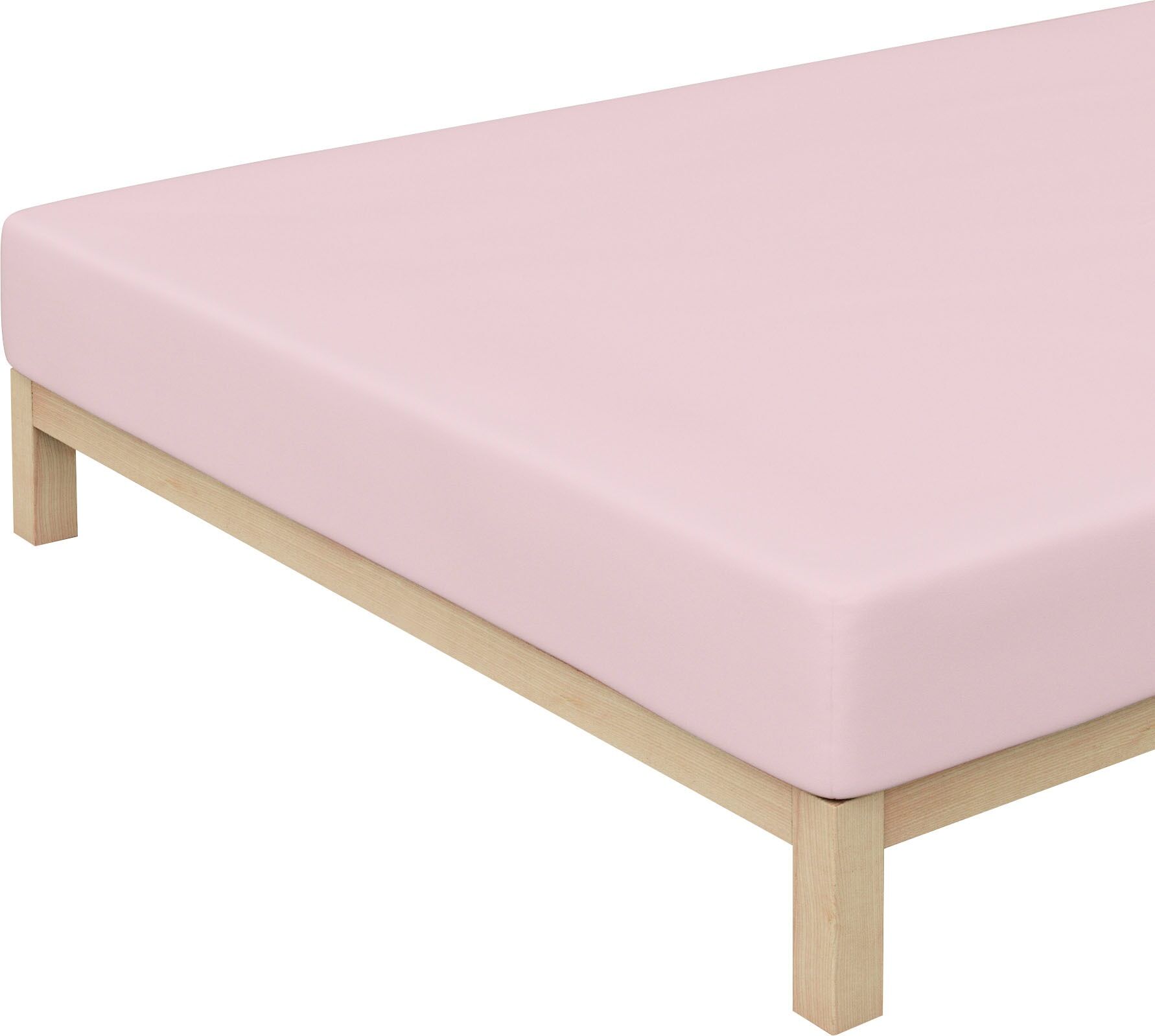 Schlafgut Spannbettlaken »Jersey-Elasthan«, (1 St.), für faltenfreien Sitz rosa