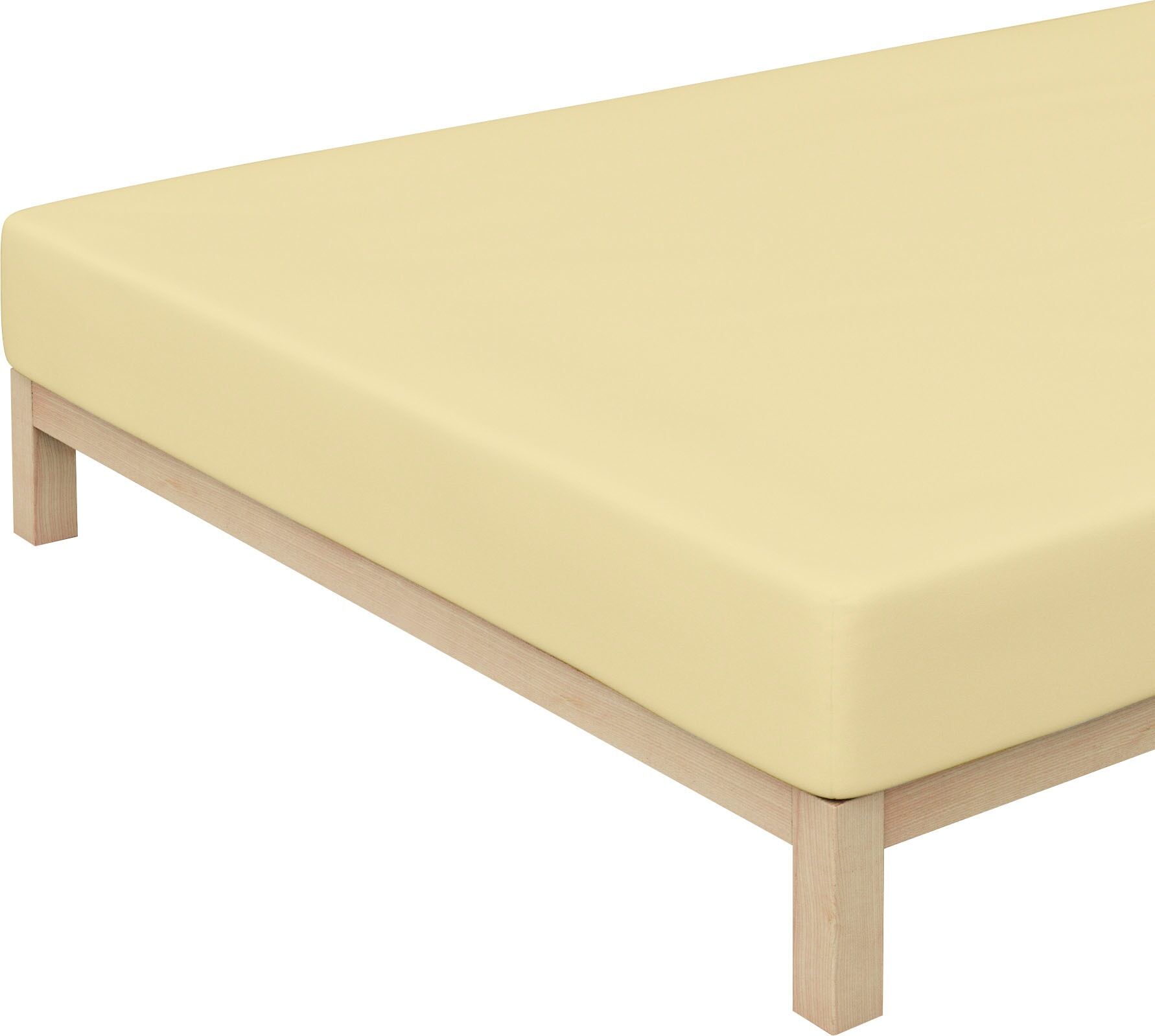 Schlafgut Spannbettlaken »Jersey-Elasthan«, (1 St.), für faltenfreien Sitz gelb