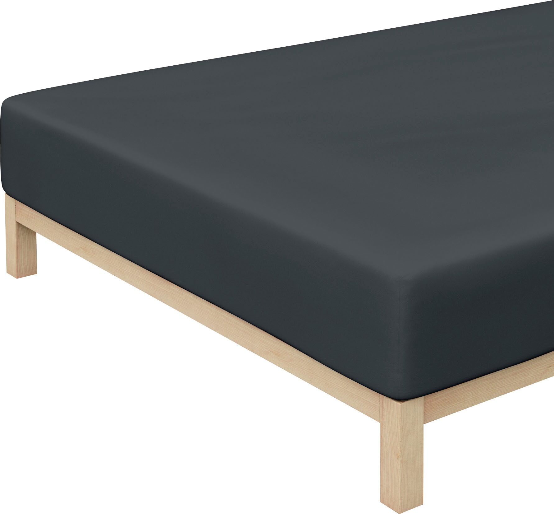 Schlafgut Spannbettlaken »Jersey-Elasthan«, (1 St.), für Boxspring grau