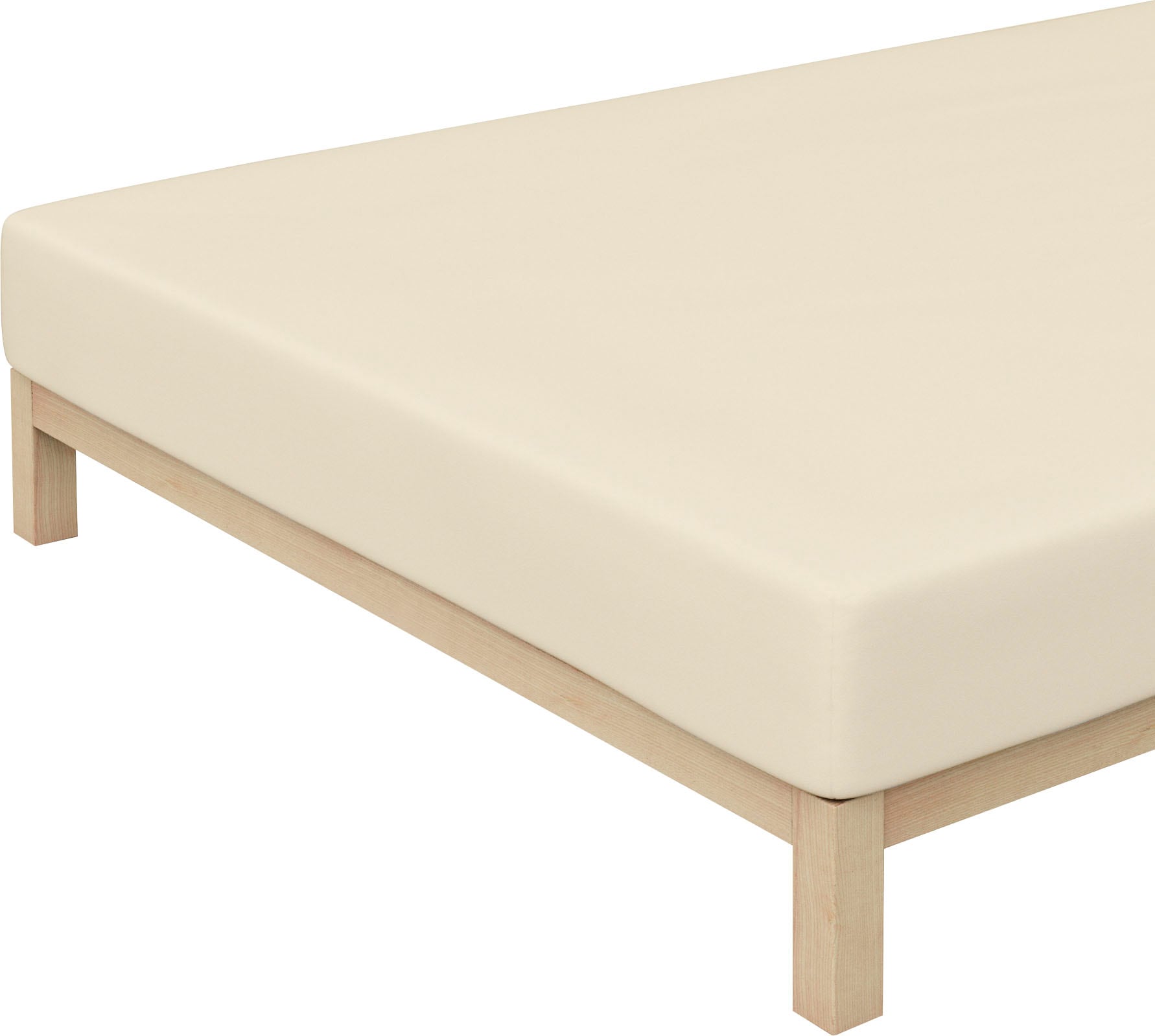 Schlafgut Spannbettlaken »Microfaser-Feininterlock«, (1 St.), aus reiner... beige