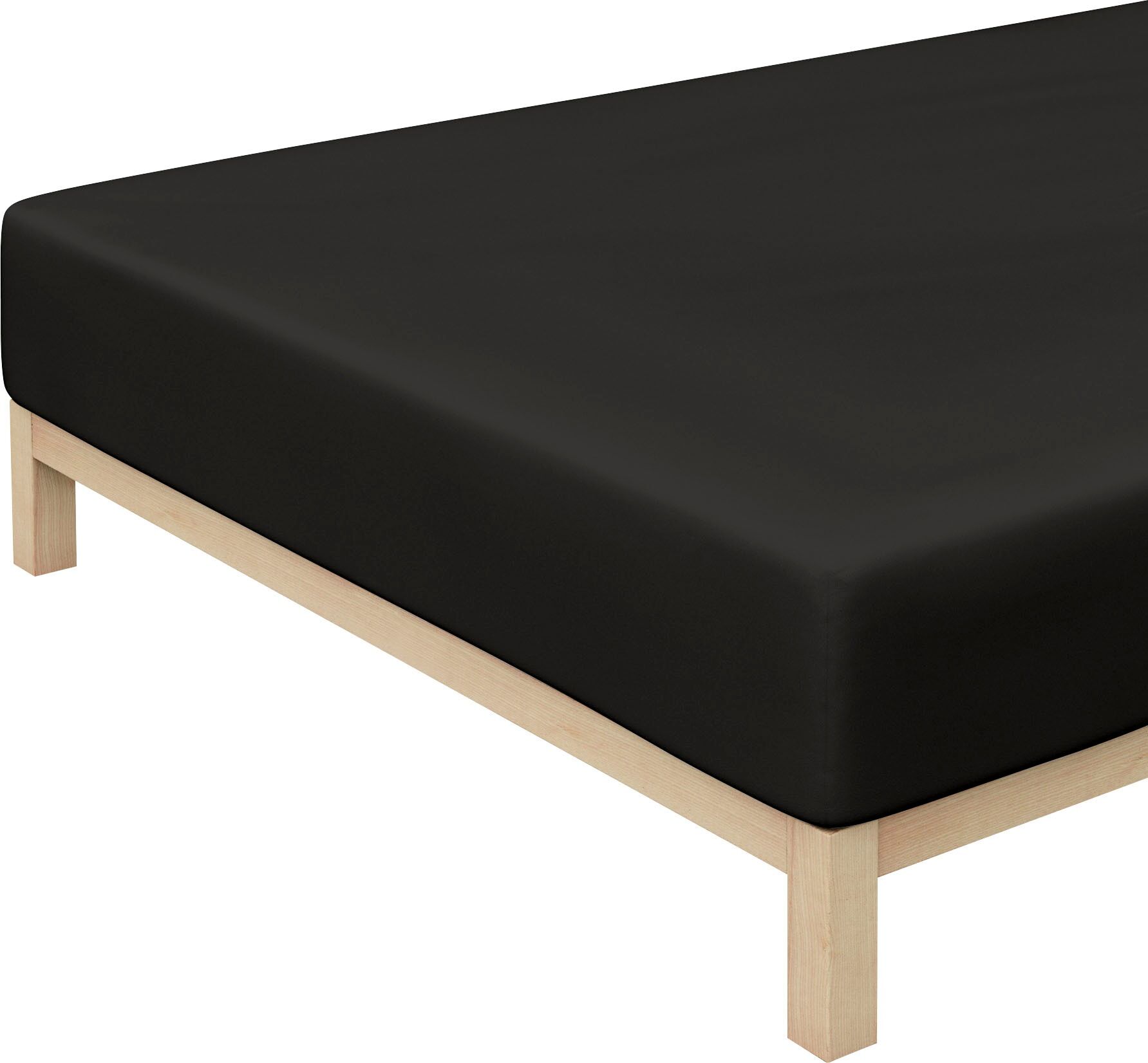 Schlafgut Spannbettlaken »Jersey-Elasthan«, (1 St.), für Boxspring schwarz