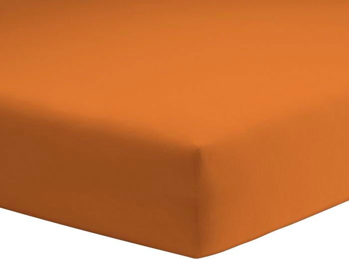 Schlafgut Spannbettlaken »Mako-Jersey«, (1 St.), pflegeleicht und saugfähig orange