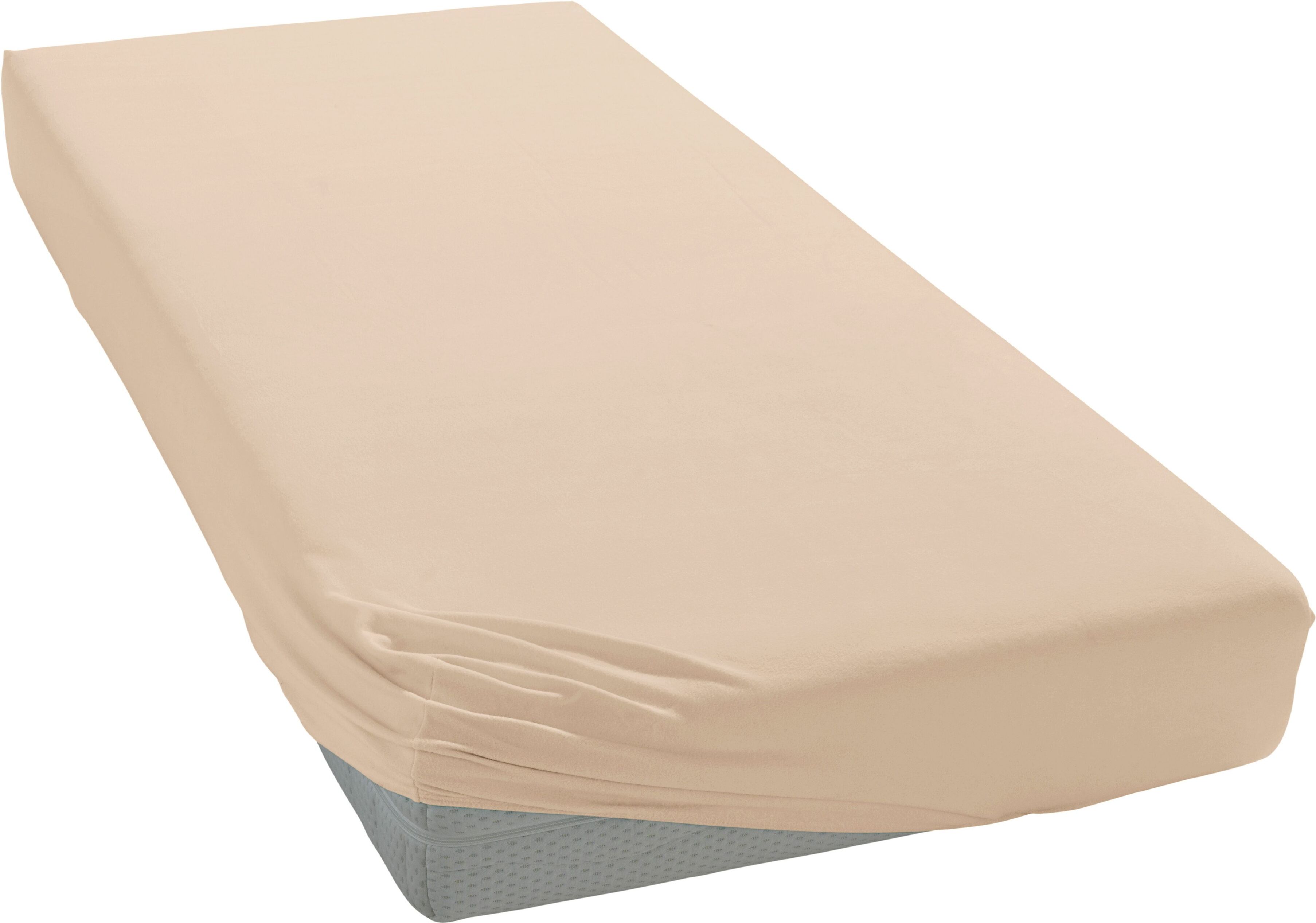 damai Spannbettlaken »Jersey«, (1 St.), in grosser Farbauswahl beige