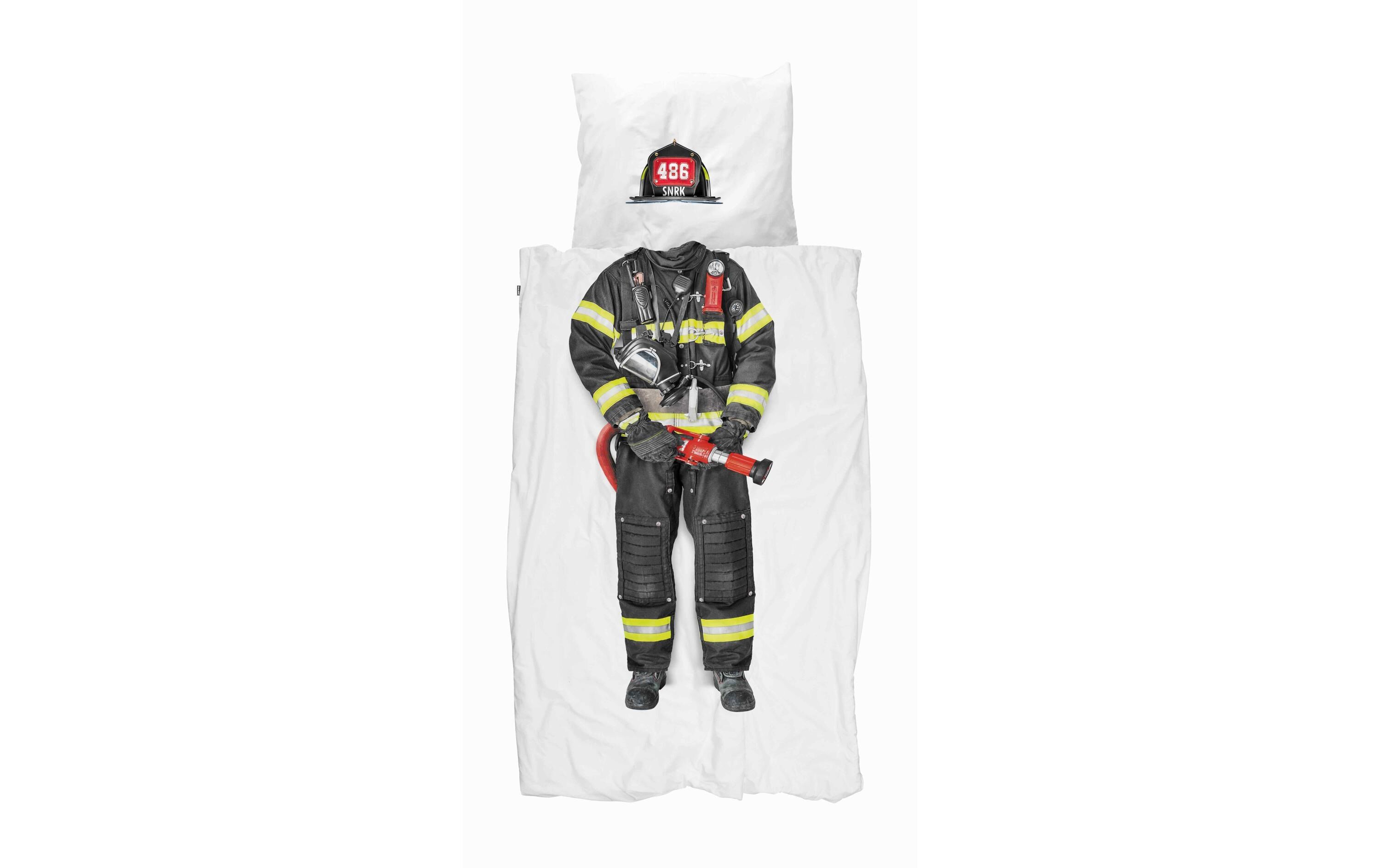 Snurk Kinderbettwäsche »Feuerwehrmann Bettwäschegarnitur« weiss