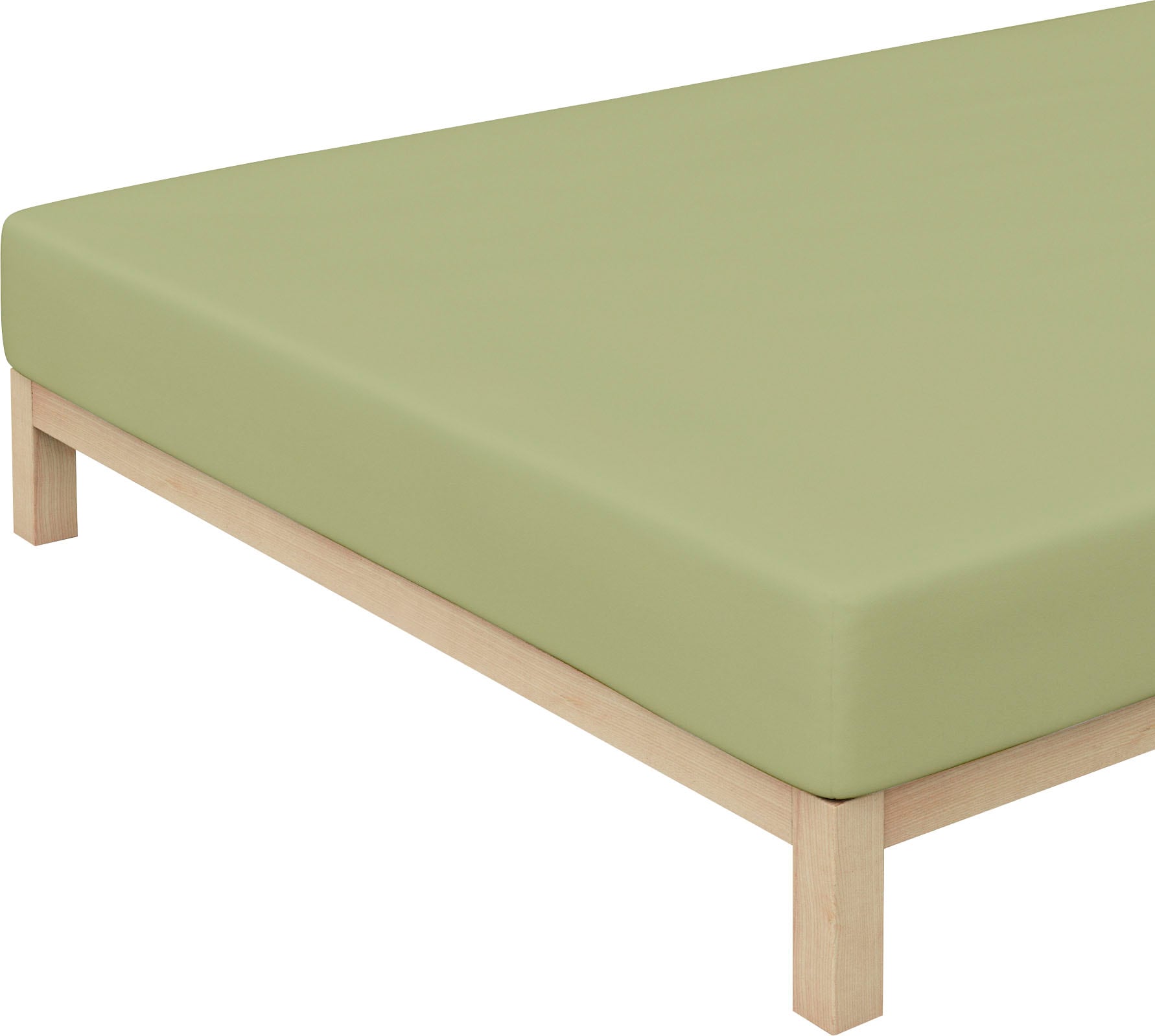 Schlafgut Spannbettlaken »Jersey-Elasthan«, (1 St.), für faltenfreien Sitz grün