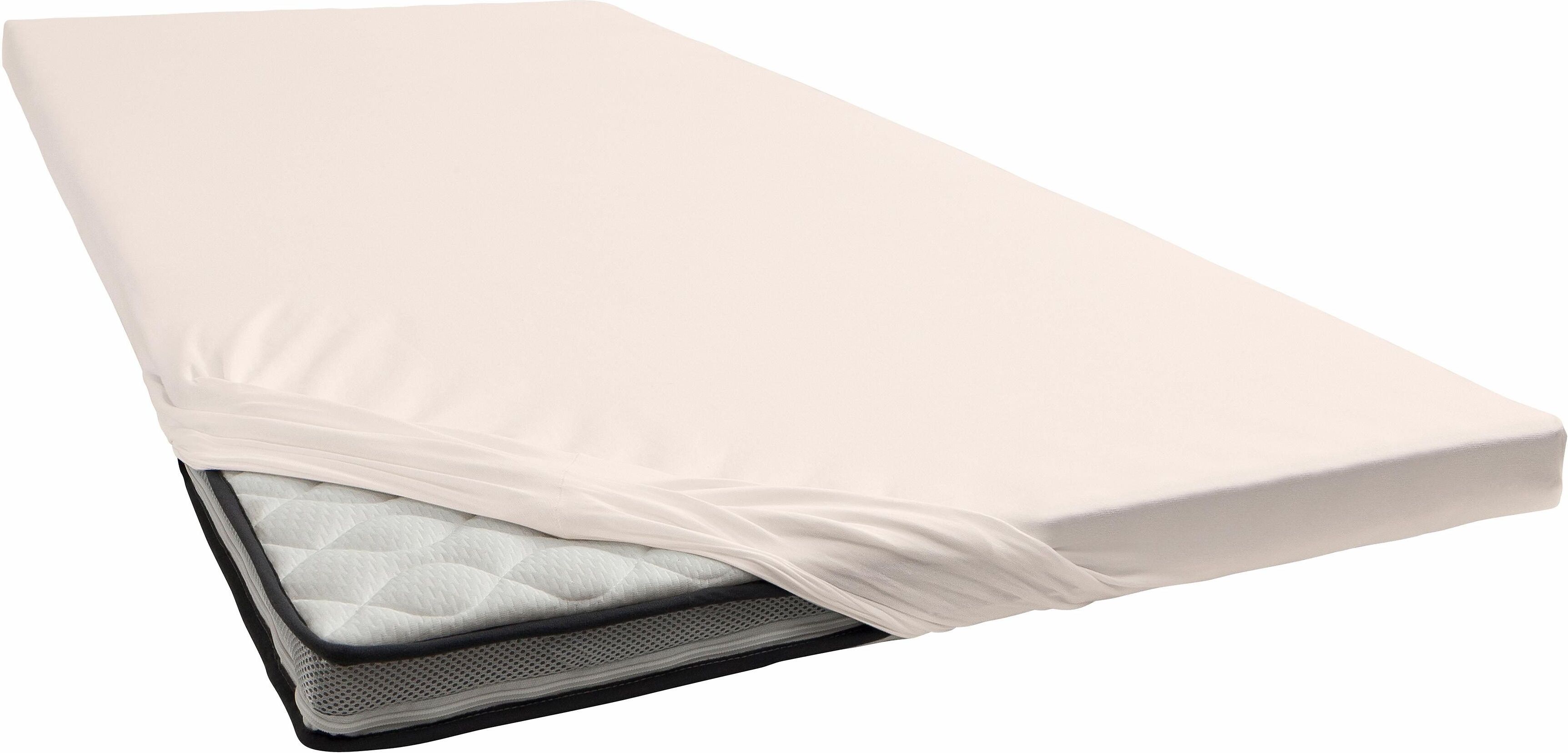 bellana Spannbettlaken »Jersey-Elasthan deluxe«, (1 St.), für Topper auf... beige