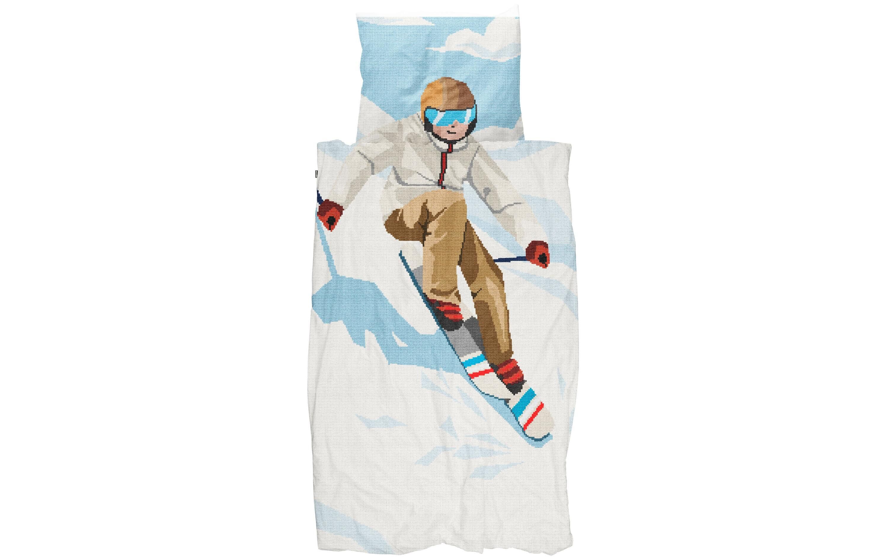 Snurk Kinderbettwäsche »Ski Boy Bettwäschegarnitur« bunt