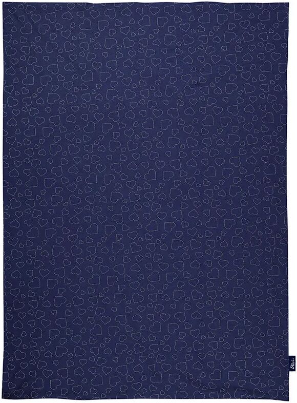 Alvi® Kuscheldecke HEARTS (100x75) aus Baumwoll-Jersey in navy