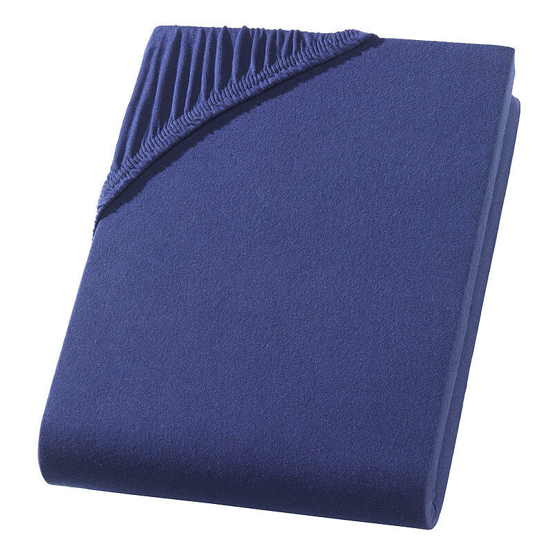 SUPERB Wasserbett/Boxspringbett Jersey Fixleintuch, navy, Steg 40 cm