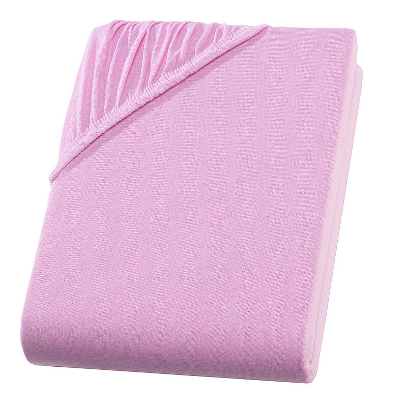 Einzelbett Qualitäts-Jersey Fixleintuch, rosa