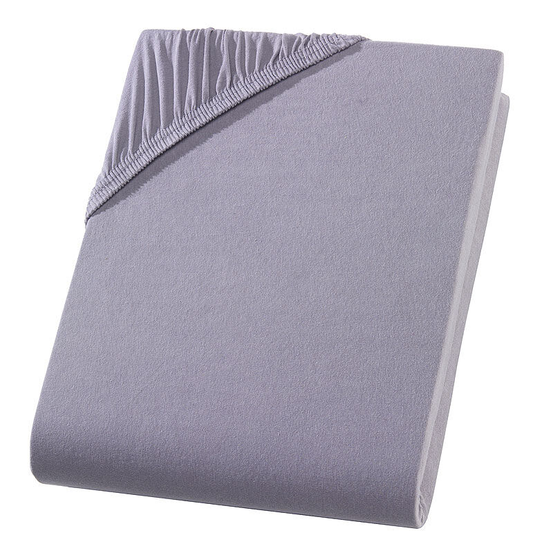 Doppelbett Qualitäts-Jersey Fixleintuch, Übergrösse & Überlänge grau