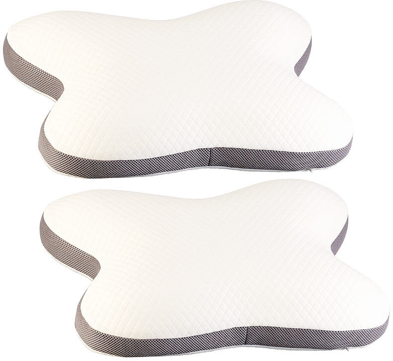 newgen medicals 2er-Set Memory-Foam-Schmetterlingskissen für Seiten- und Bauchschläfer