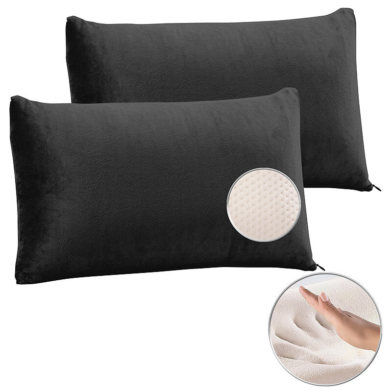 newgen medicals 2er-Set Memory-Foam-Reisekissen mit thermoregulierendem Bezug