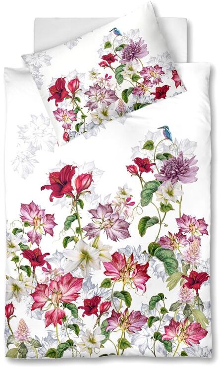 FLEURESSE Satin Bettwäsche Flower Art 70x90cm / 140x200cm rot   4129