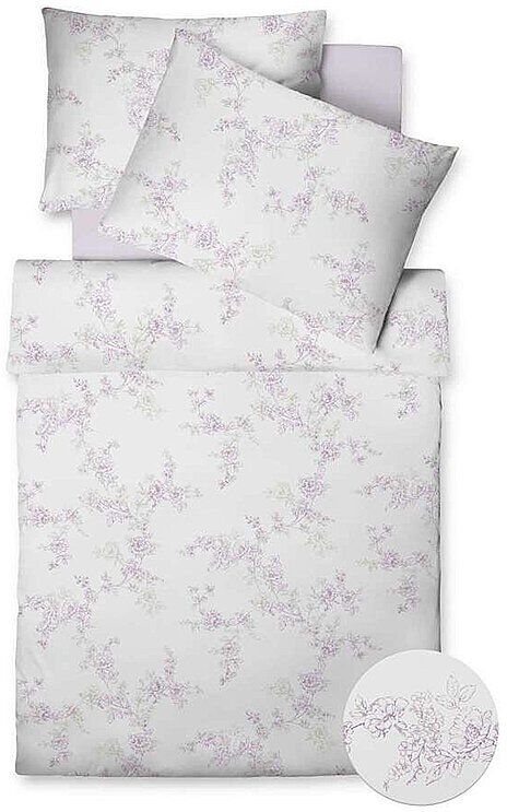 FLEURESSE Bettwäsche Dream Deluxe 70x90cm/140x200cm Weiss/Rosa rosa   8348