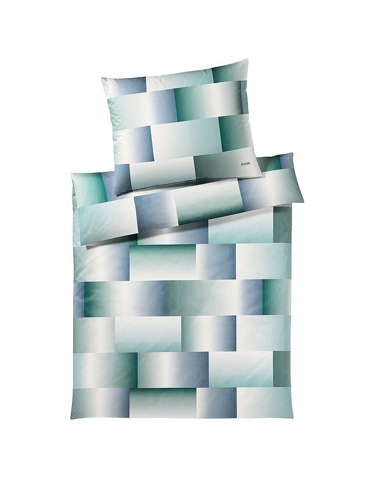 JOOP Satin-Bettwäsche "Range Karo" 2x 70x90cm/200x200cm blau   4087A