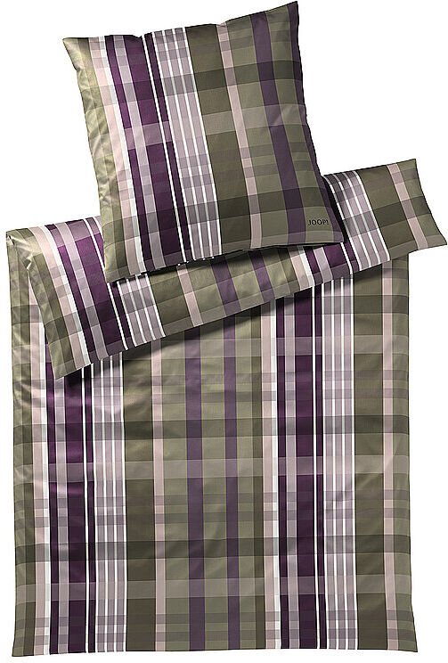 JOOP Satin Bettwäsche 70x90cm/140x220cm Checks Ivy grün   4098A