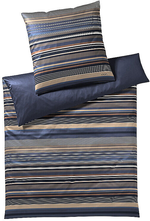 JOOP Satin Bettwäsche 70x90cm/140x220cm Micro Lines Ocean blau   4099A