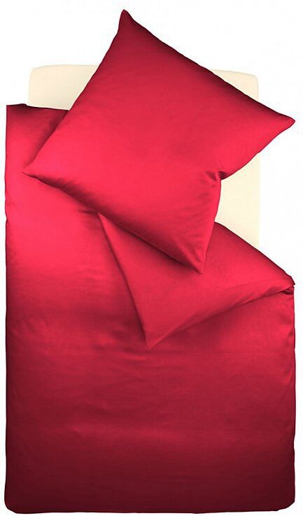 K&Ö HOME Satin-Bettwäsche Set 140x200cm   70x90cm  rot   K&OE HOME