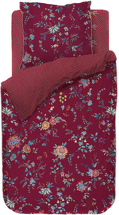 PIP STUDIO Perkal Bettwäsche 70x90cm/140x200cm Flower Festival Dark Red rot   225241