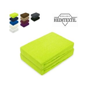 EXKLUSIV HEIMTEXTIL Doppelpack Frottee Spannbettlaken Premium Apfelgrün/Limette 200 x 220 cm