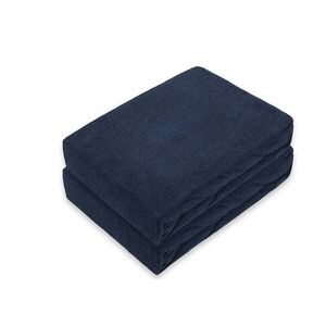 EXKLUSIV HEIMTEXTIL Frottee Spannbettlaken Doppelpack Premium 180 - 200 x 200 cm Navyblau