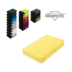 EXKLUSIV HEIMTEXTIL Doppelpack Jersey Spannbettlaken Premium Gelb 180 - 200 x 200 cm