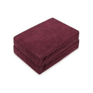 EXKLUSIV HEIMTEXTIL Doppelpack Frottee Spannbettlaken 60 - 70 x 140 cm Bordeaux