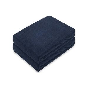 EXKLUSIV HEIMTEXTIL Doppelpack Frottee Spannbettlaken 60 - 70 x 140 cm Navyblau