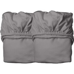 Leander - Spannbettlaken für Juniorbett, 100% Bio-Baumwolle, 140 x 60 cm, cool grey (2er-Set)