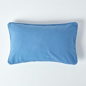Blauer Kissenbezug aus Baumwolle, 30 x 50 cm - Himmelblau - Homescapes