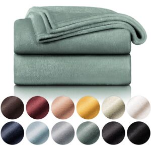 Blumtal Kuscheldecke Aus Fleece - Hochwertige Decke, Oeko-Tex® Zertifiziert In - Akzeptabel Green Smoke - Gree 220 x 240 cm