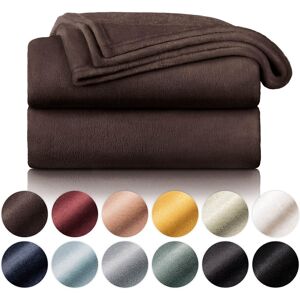 Blumtal Kuscheldecke Aus Fleece - Hochwertige Decke, Oeko-Tex® Zertifiziert In - Geoffnete Verpackung Dunkelbraun 270 x 230 cm