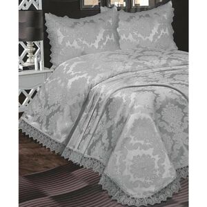 Dowry World Lunox Chenille-Tagesdecken-Set, Bettbezug 180 X 250 Mit Kissenbezug, Queen-Size-Größe, Einzelbett-Größe, Anthrazit