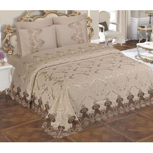 Dowry World Dubai-Bettwäsche-Set, 6-Teilig, Bettdecke 230 X 240, Laken 230 X 240, Kissenbezug 50 X 70, Doppelbett, Cappucino