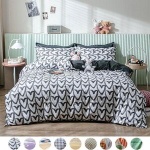 Get To Bed Bettwäsche Aus Aloe Vera-Baumwolle, Vierteiliges Bedrucktes Bettlaken, Bettbezug Und Kissenbezug, Vierteiliges Set
