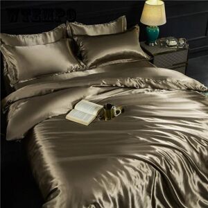 Wtempo 4 Teile/satz Sommer Glatte Nude Schlafen Seidig Bettwäsche Set Licht Luxus Satin Quilt Abdeckung Blatt Kissenbezug Student Schlafsaal Bett Vier Stück Set