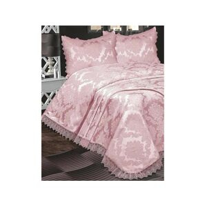 Dowry World Lunox Chenille-Tagesdecken-Set, Bettbezug 180 X 250 Mit Kissenbezug, Queen-Size-Größe, Einzelbett-Größe, Rosa