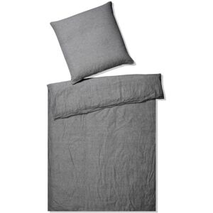 elegante Breeze Kinderbettwäsche aus Halbleinen - dunkelgrau - 100x135 / 40x60 cm