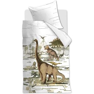 Beddinghouse Dinosaurs Kinderbettwäsche aus Renforcé - natural - 100x135 / 40x60 cm