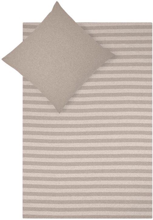 Traumschlaf Traumschlaf Jersey Melange Wendebettwäsche Stripe beige