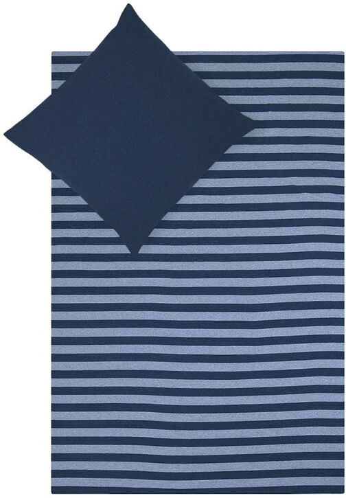 Traumschlaf Traumschlaf Jersey Melange Wendebettwäsche Stripe blau