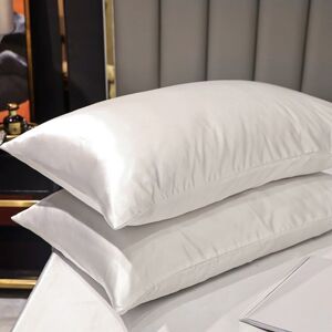 shopnbutik 1 Pairs Ice Silk Pillowcase Home Textile Bedding, Size: 50x75cm(White)