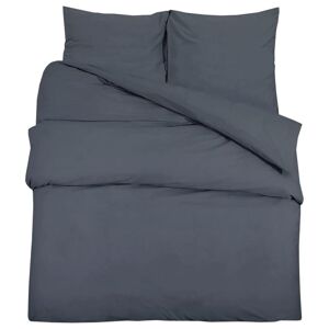 vidaXL sengetøj 220x240 cm bomuld antracitgrå