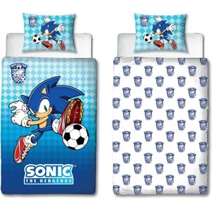 Sonic Check Fodbold sovepose Sengetøj 140x200 + 60x70cm