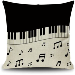 Shoppo Marte Piano Note Digital Printed Linen Pillowcase Without Pillow Core, Size: 45x45cm(2)