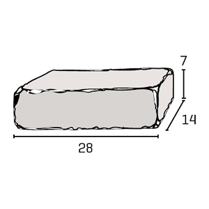 IBF Holmegaardsten®- 14 x 28 x 7 cm Grå