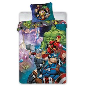 Marvel Avengers Thanos Hulk Thor Dynetæppet Sengesæt 140x200+70x90cm Multicolor