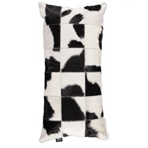 Natures Collection Brazilian Cow Hide Cushion 30x60 cm - Sort/Hvid