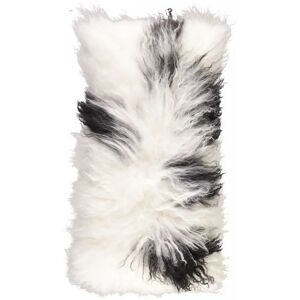 Natures Collection Cushion of Tibetan Sheepskin 28x56 cm - White/Black Mix